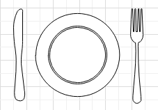 symbole cuisine - Couteau et fourchette